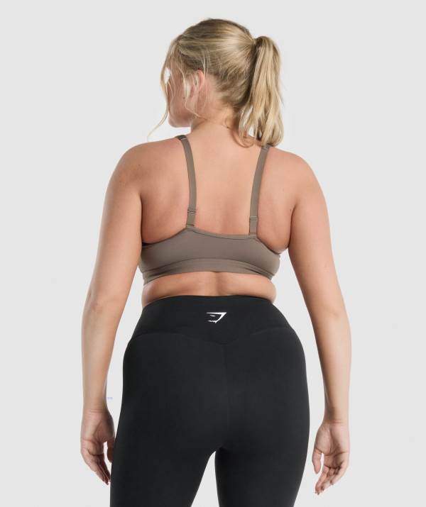 Damske Športové Podprsenky Gymshark Scoop Neck Hnede | FE4230675
